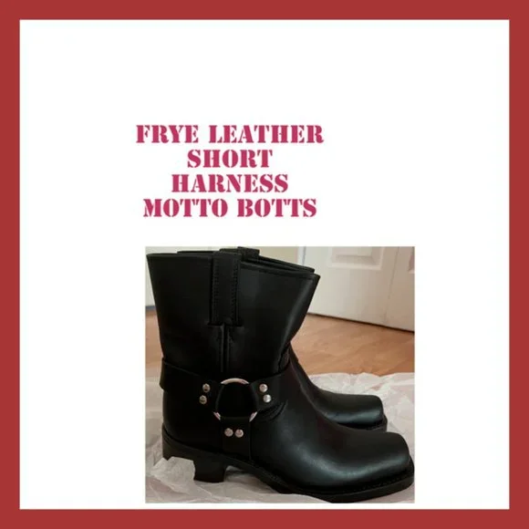 Frye Leather Short Harness Moto Boots